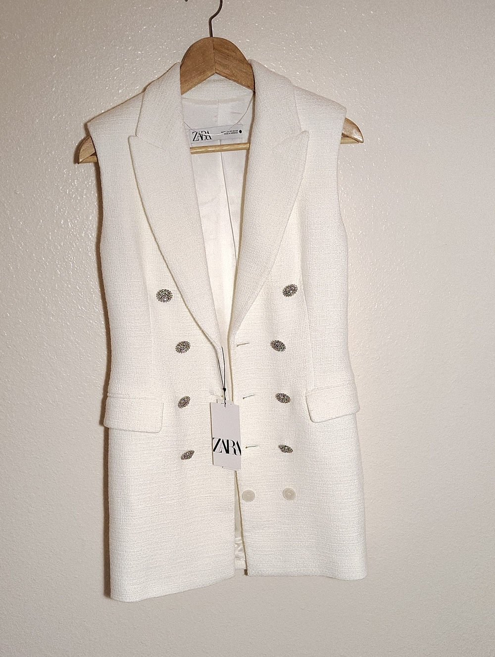 NWT Zara Cotton White Button Up Dress